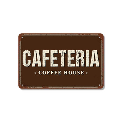 Cafeteria (2 Pack) 7 Inch x 10 Inch Novelty Aluminum Sign
