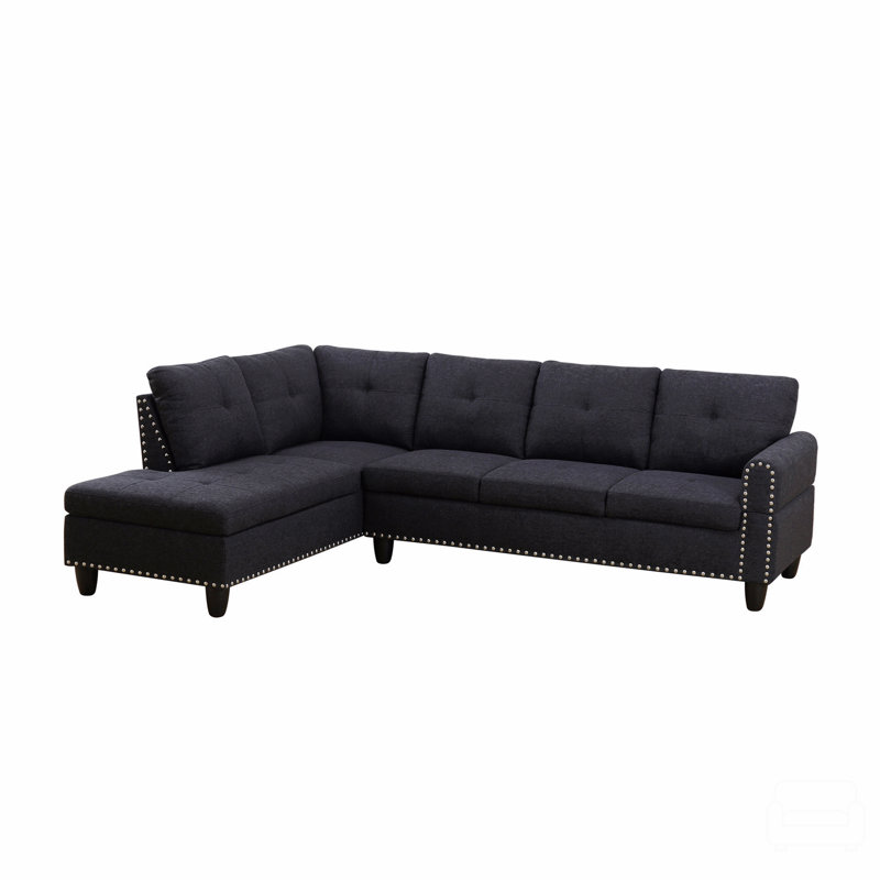L - Shaped Sofa 2Pc, Gray Linen