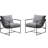 29" W Upholstered Sling Accent Chair with Metal Frame-675816426
