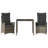 Vidaxl Patio Dining Set With Cushions Poly Rattan, Square Table-124239603-124239594-124239592
