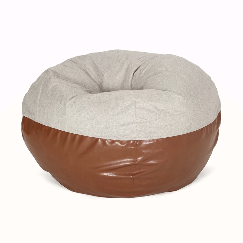 Pouf rond en fil de coton tricoté, H 42,11 po x l 54,11 po x P 54,11 po