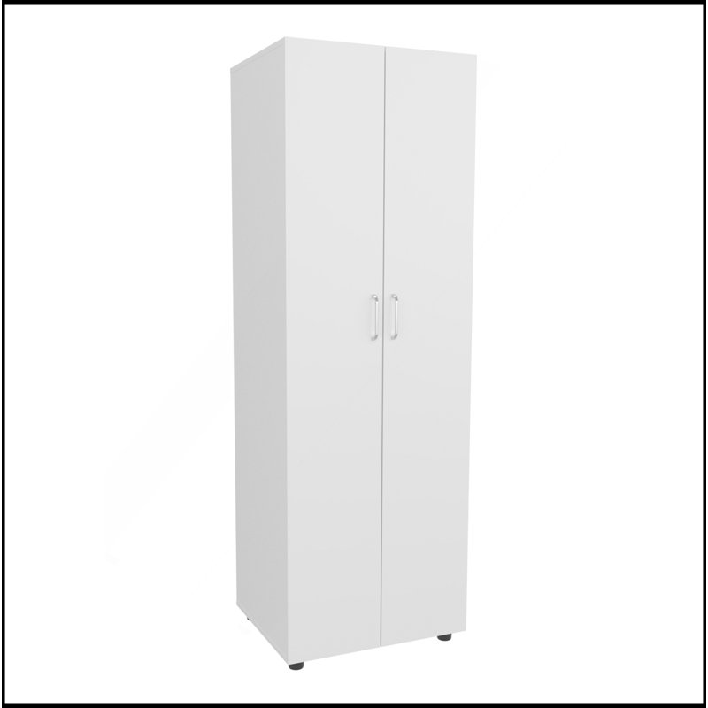 Aurora Armoire, Two Interior Shelves, Rod, Double Door, White