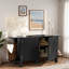 Buffet moderne avec tablettes courbées, grand espace de rangement et tablettes ajustables-689746549