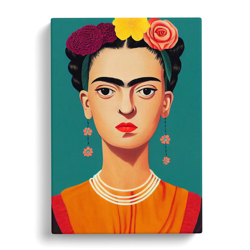 Frida Kahlo Design - Wrapped Canvas, 50cm H x 35cm W x 3cm D