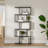 5-tier Geometric Bookcase, S-shaped Modern Bookshelf Set Of 2, 62.6" Tall Room Divider Book Shelf, Decorative Display Shelf-1237869782
