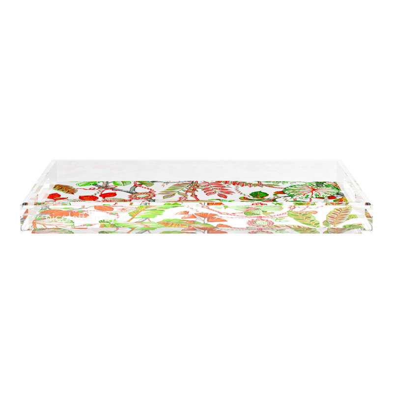 Plateau décoratif Plumeria, L 22,5 po x P 14,5 po x H 2 po