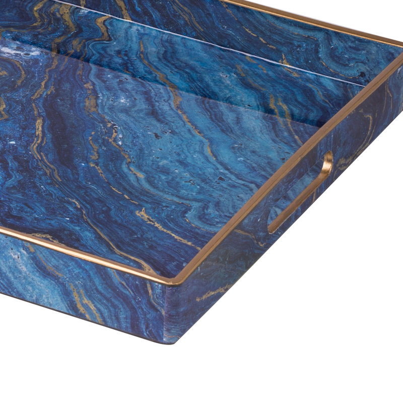 Ensemble de 2 plateaux Macrae, Bleu