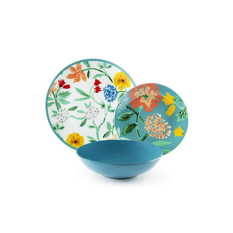 Eze Sur Mer 12 Piece Porcelain Dinnerware Set - Service for 4