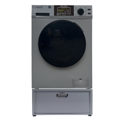 All-in-one Washer Dryer Ventless FULLY BUILTIN 0-CLEARANCE 1.62cf/15lbs 110V 1400RPM with Pedestal