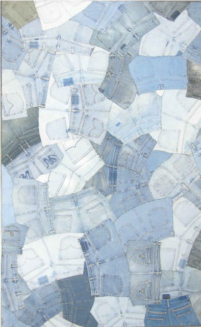 Tapis bleu en laine touffeté à la main Alipio, Rectangle 5 pi x 8 pi