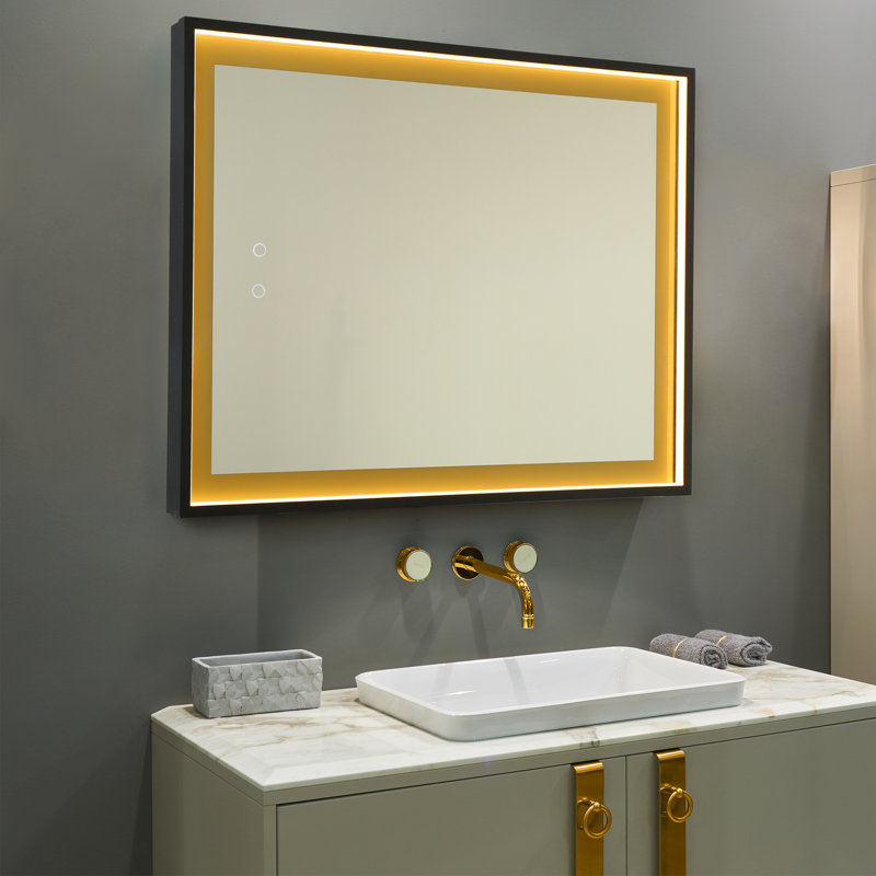 36’’ W Dimmable LED Anti Fog Rectangle Bathroom/ Vanity Wall Mirror 