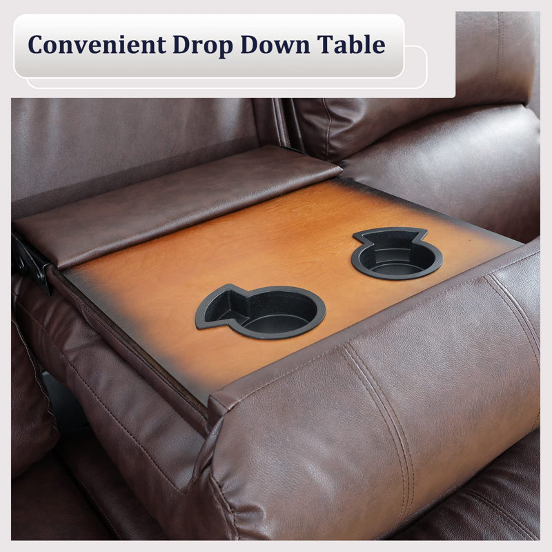 82'' Faux Leather Reclining Sofa, Espresso
