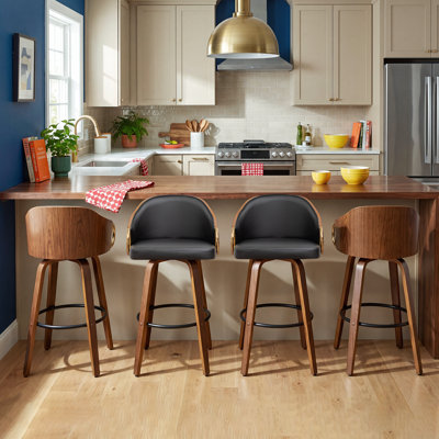 Ketner Swivel Vegan Leather Bar Stools Sets (Available In 3-Piece Or 4-Piece)