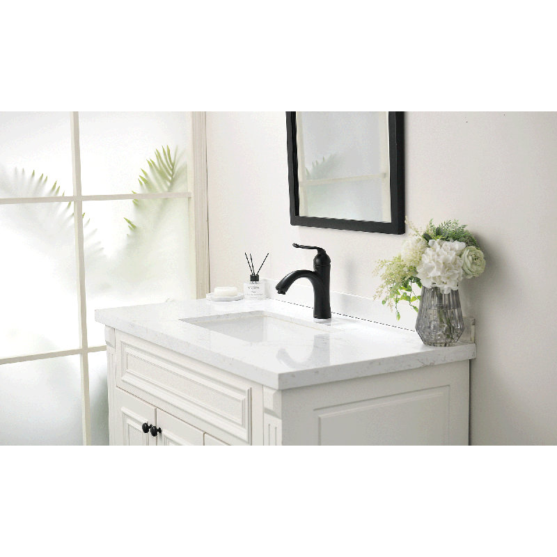 Single-Hole Single-handle Bathroom Faucet with Drain Assembly, Matte Black