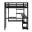 Structure de lit mezzanine avec garde-robe, bureau et tablettes de rangement