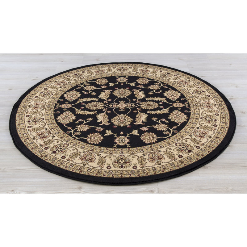 Edmont Flatweave Oriental Indoor Rug, Round 5'3"
