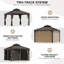 Pavillon de jardin en aluminium à toit rigide avec toit en acier galvanisé à double évent - comprend une moustiquaire et des rideaux d'intimité - pour la cour, le jardin, la terrasse et le bord de la piscine