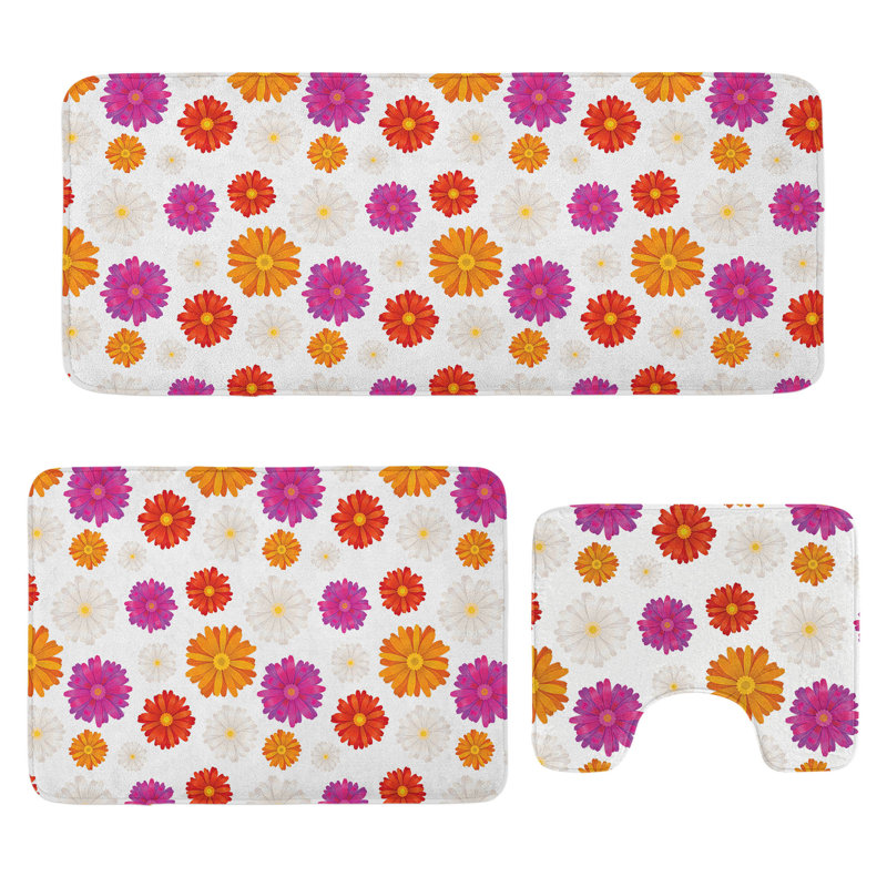  Ensemble de 3 tapis de salle de bain Gerber Daisy