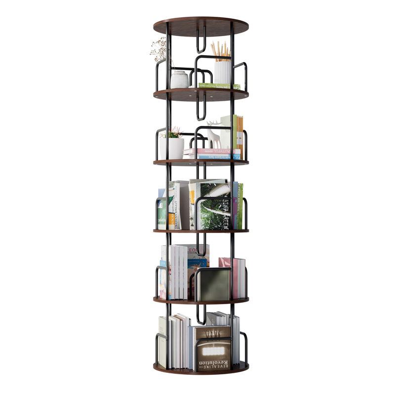 Rotating Bookshelf Tower 5 Tier, Spinning Bookcase, Revolving 360 Book Shelf Narrow Tall Bookcase, Vertical Turning Round Storage Bookshelf, Book Shelf Organizer For Bedroom, Living Room