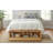 Queen Size Platform Bed Frame With 4 Storage Drawers And Hydraulic Lift Footboard Storage, No Headboard, Modern Space-Saving Design-Natural-682950118