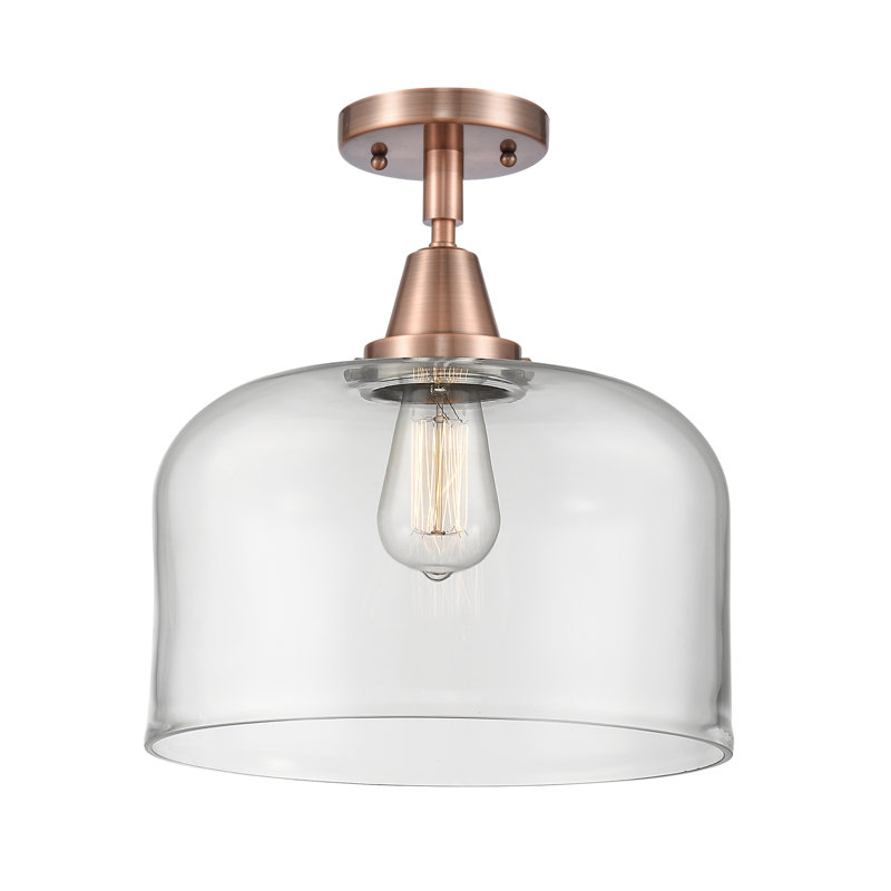 Plafonnier encastré en verre à DEL, Cuivre antique, Ampoule non incluse, Oui