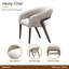 Chaise d'appoint en velours Houston - Porcini / noyer