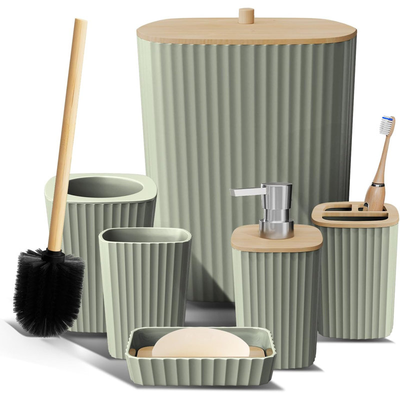 Ensemble d'accessoires de salle de bain 6 pièces Balch, Vert