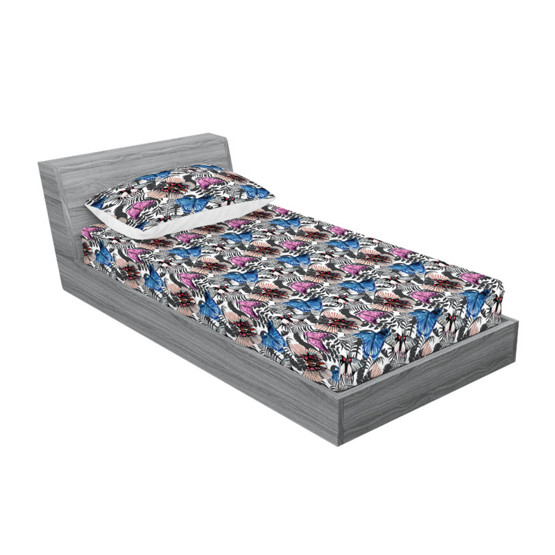 Drap-housse et taie décorative Ambesonne, Ensemble de draps pour lit simple avec 1 taie d'or