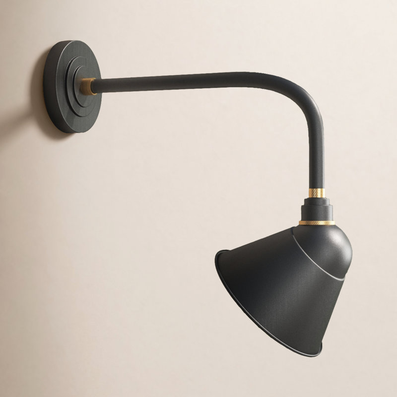 Bertram Wall Light, 20.5" H x 9" W x 20" D, Textured Black