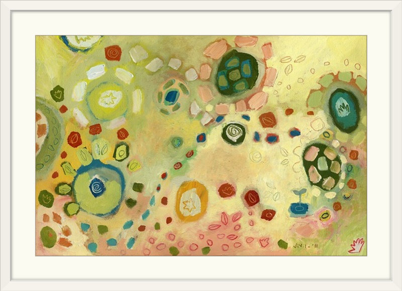 «Nolani Happy journaux», reproduction d'art, H 28 po x l 38 po x P 1 po, Cadre blanc