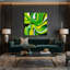 Abstrait art fluide sur toile verte 52-892896373