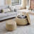 Round Storage Ottoman, 2 in 1 Function, Work as End table and Ottoman,with small seat,(25"x25"x14.7")-781937037
