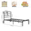 Structure de lit en métal Sigle, sommier simple avec sommier et base de lit avec tête de lit, rangement sous le lit et station de charge-2041784275