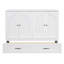 Lit escamotable double avec grands tiroirs de rangement - Lit mural pliable blanc pour petits appartements ou chambres d'amis-1292032066