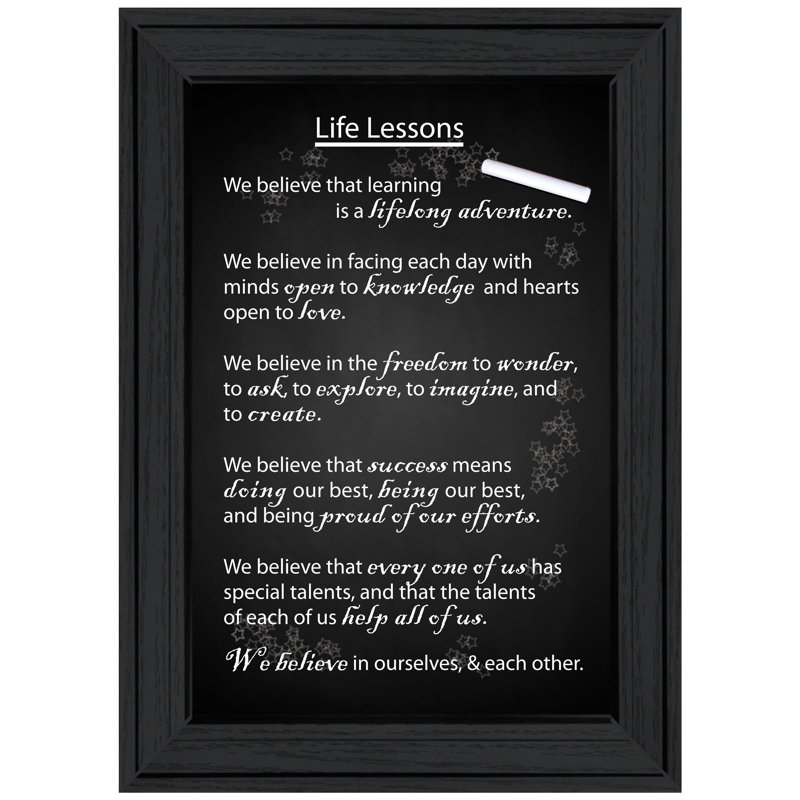 Art mural encadré «Life Lessons» pour le salon et la maison