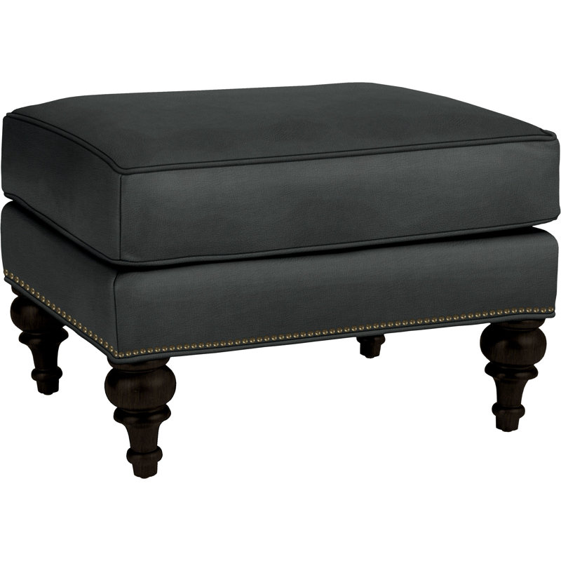 Tandre Upholstered Ottoman, Grey Genuine Leather