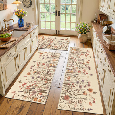 Tapis de cuisine antidérapant lavable (ensemble de 3)