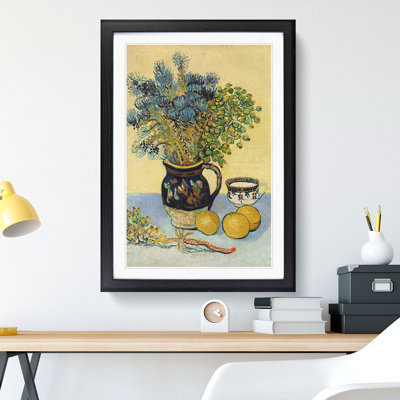 Flowers and Lemons by Vincent Van Gogh - Framed Print