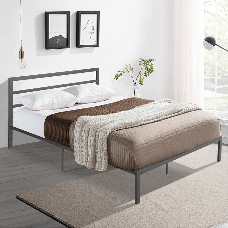 Structure de lit en métal robuste et polyvalente pour une expérience de chambre à coucher confortable