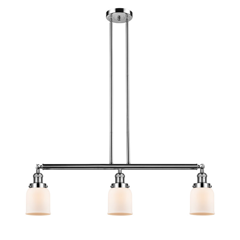 Tom 3 - Light Kitchen Island Pendant, Polished Nickel, No Bulb Included, Matte White Cased