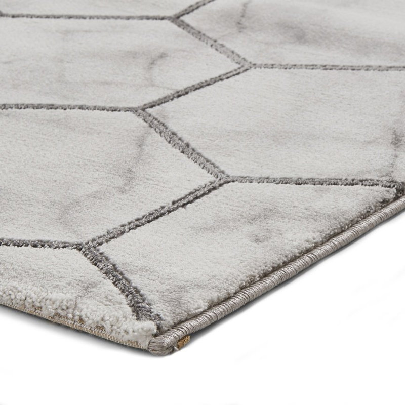Amat area rug Machine Woven Rectangle Grey/Silver, Rectangle 120 x 170cm