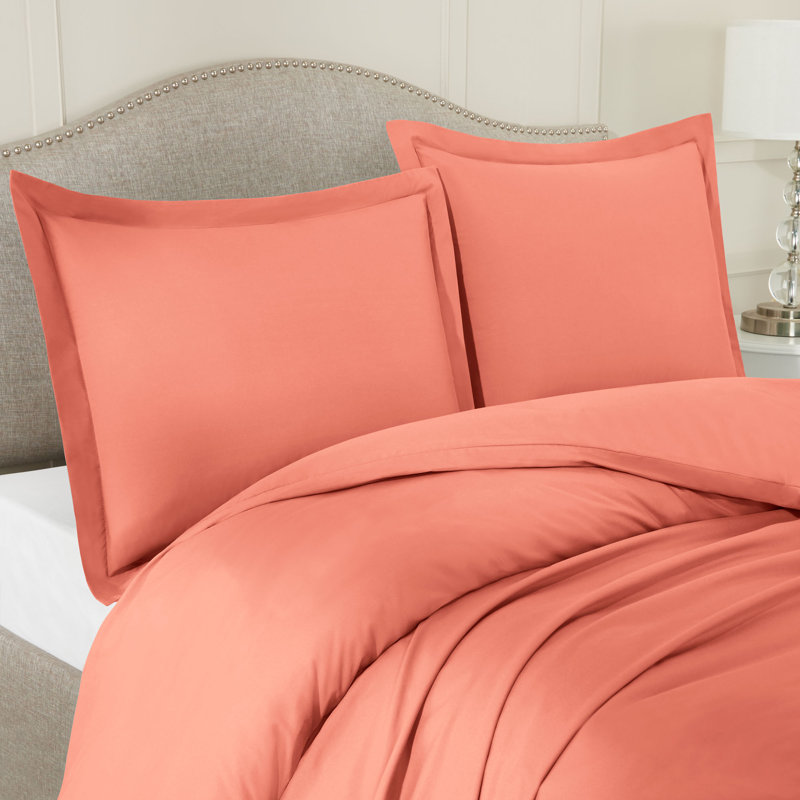  Ensemble de housse de couette ultra-doux, Rose brumeux, Housse de couette double + 2 taies décoratives