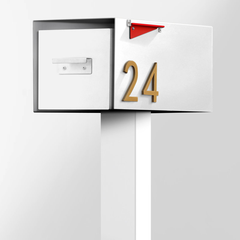 Boîte aux lettres Malone, Blanc/laiton, Oui