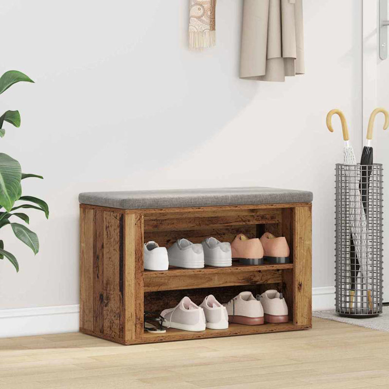 6 Pair Shoe Rack, Dark Brown