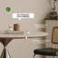 Table de salle à manger ronde moderne de 119 cm (47 po) en pierre frittée avec pied central en acier inoxydable, imitation travertin