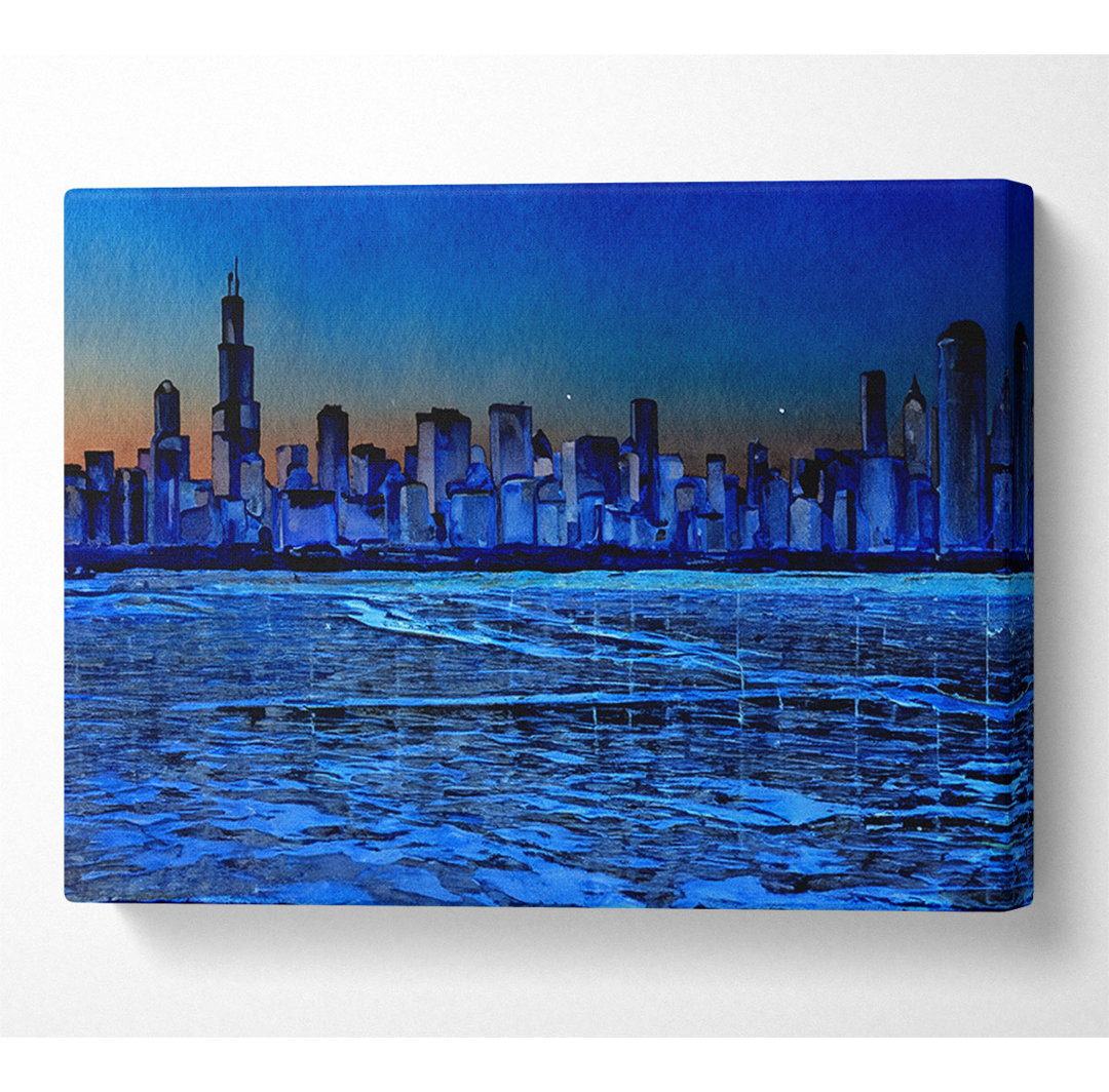 Chicago Ice Blue Waters - Kunstdrucke auf Segeltuch