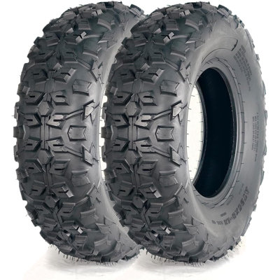 2 Packs 6PR 25X8-12 Tubeless ATV Tires, All Terrain Off Road Replacement Tyres, Puncture Resistant High Load Anti Slip Rubber Tires for Universal Multi Purpose Vehicles