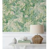 Tommy Bahama Umbrella Palm 18' L x 20.5" W Peel and Stick Wallpaper Roll