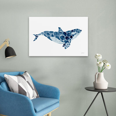 Baleine côtière; Indigo nautique bleu blanc bord de mer indigo