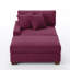 Upholstered Corduroy Modular Chaise Lounge With Armrests & Throw Pillows-212234360-212234361